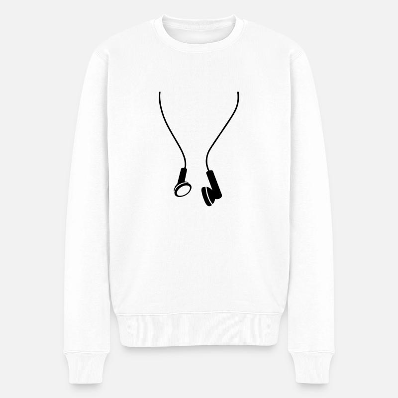 écouteurs de musique - Pull Premium bio Homme - blanc