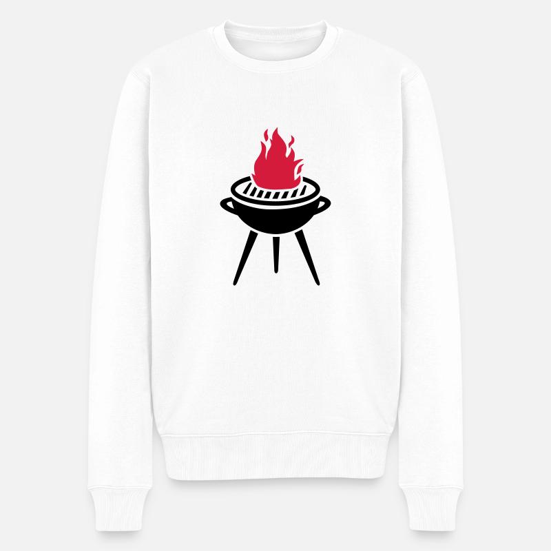 Grill - Männer Premium Bio Pullover - Weiß