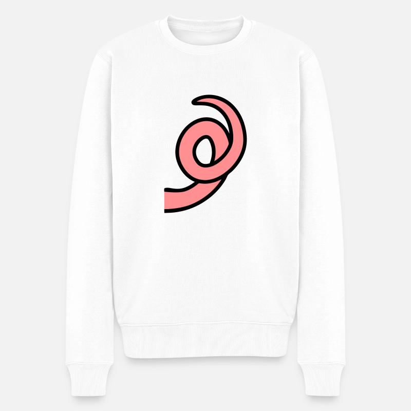 Schweinchen Ringelschwanz - Männer Premium Bio Pullover - Weiß