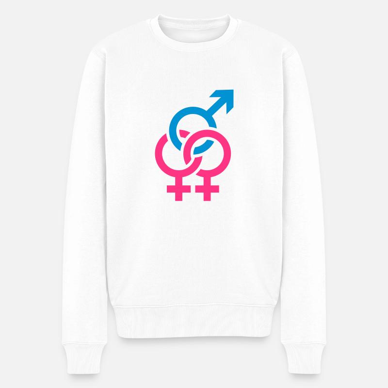 Bisexuell - Männer Premium Bio Pullover - Weiß