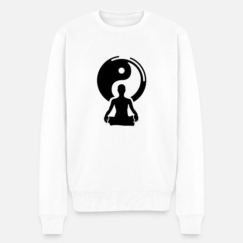 Meditation - Männer Premium Bio Pullover - Weiß