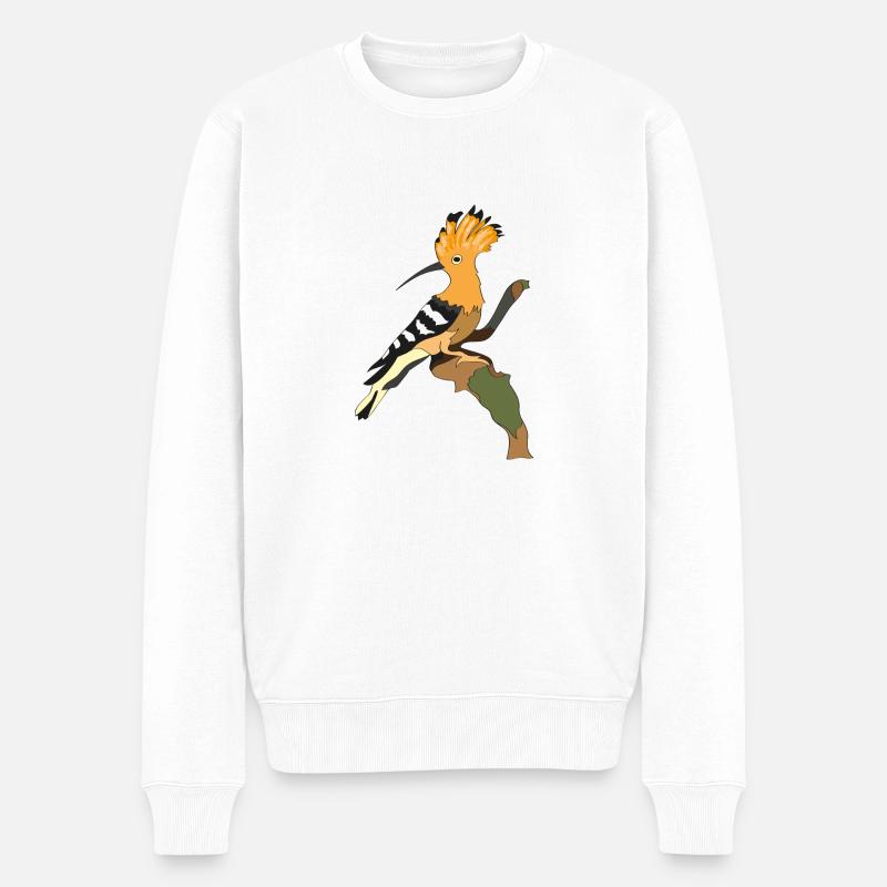 Wiedehopf - Männer Premium Bio Pullover - Weiß