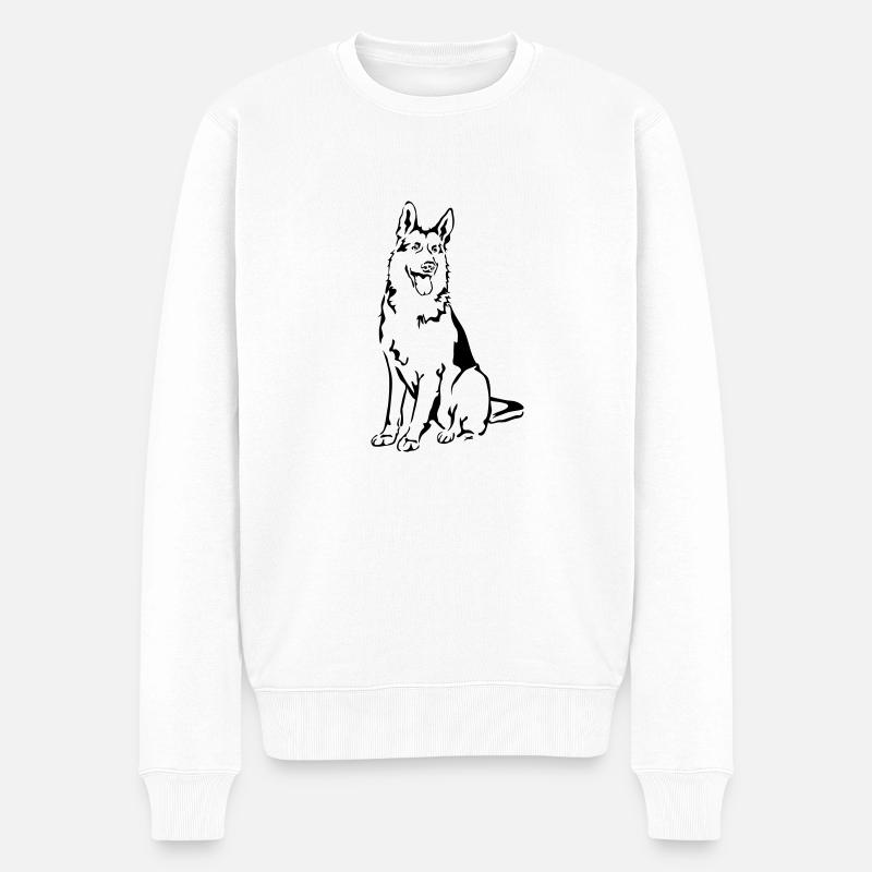 Deutscher Schäferhund - Männer Premium Bio Pullover - Weiß