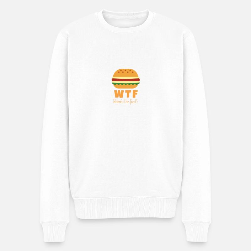 Where’s The Food? - Männer Premium Bio Pullover - Weiß