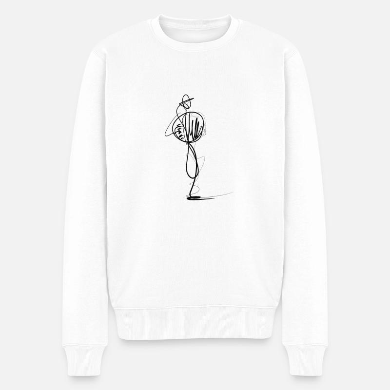 Akkordeon - Männer Premium Bio Pullover - Weiß
