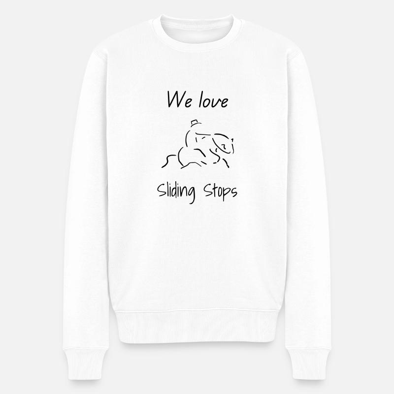 Nous aimons les arrêts coulissants - Pull Premium bio Homme - blanc