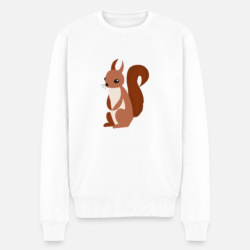 Eichhörnchen Illustration Geschenkidee - Männer Premium Bio Pullover - Weiß