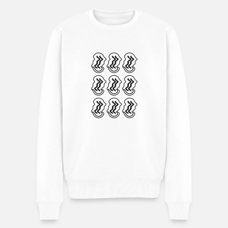 Acid Smileys Rave Techno Party - Männer Premium Bio Pullover - Weiß