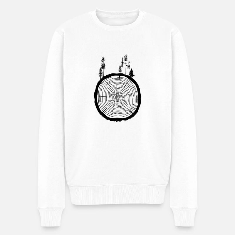 Baumstumpf - Männer Premium Bio Pullover - Weiß