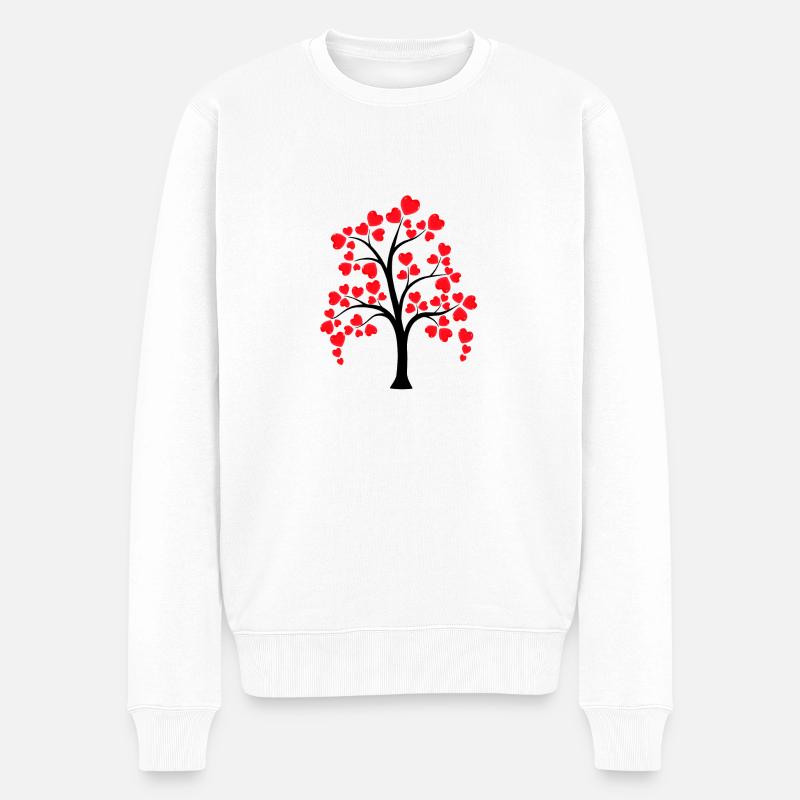 Baum der Liebe - Männer Premium Bio Pullover - Weiß