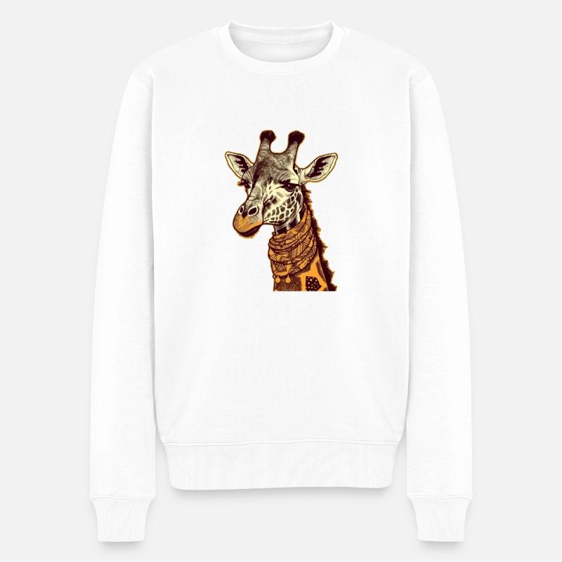 Lydia la girafe - Pull Premium bio Homme - blanc