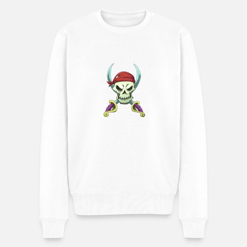 Crâne de pirate - Pull Premium bio Homme - blanc