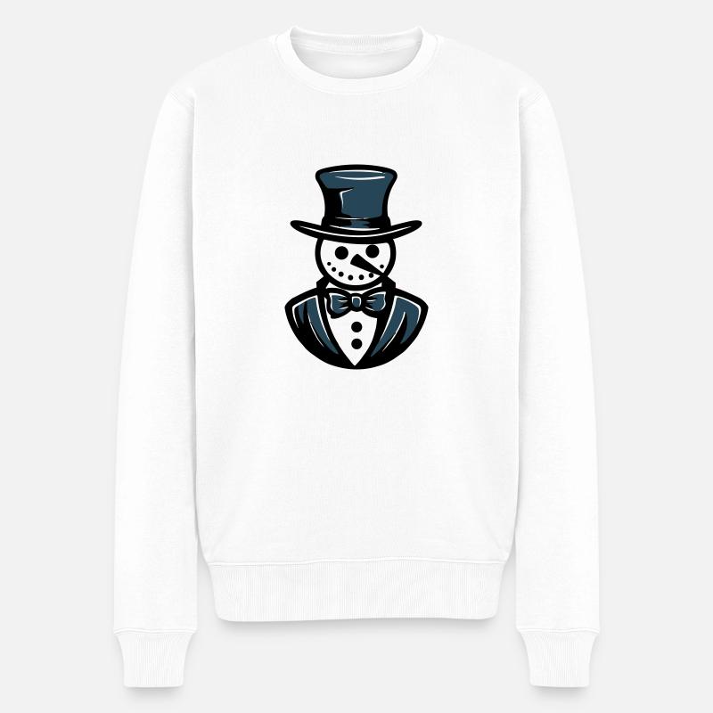 Schneemann Frosty Gentleman - Männer Premium Bio Pullover - Weiß