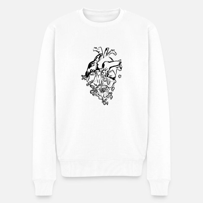Herz aus Stein - Männer Premium Bio Pullover - Weiß