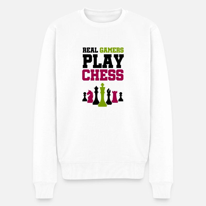 pièces d’échecs échecs - Pull Premium bio Homme - blanc