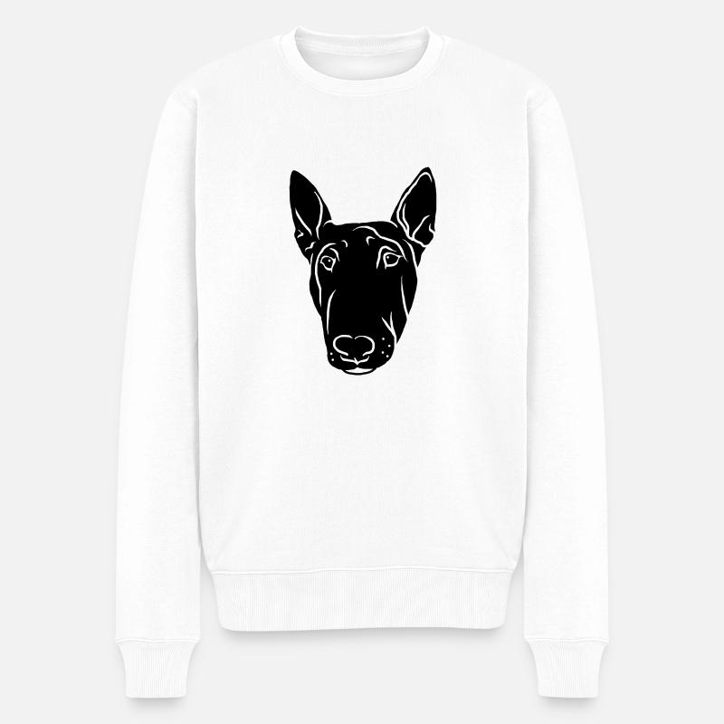Tête de Bull Terrier Noir - Pull Premium bio Homme - blanc