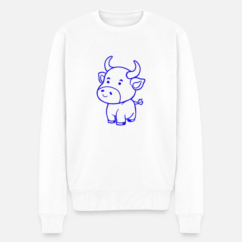 cow baby - Männer Premium Bio Pullover - Weiß