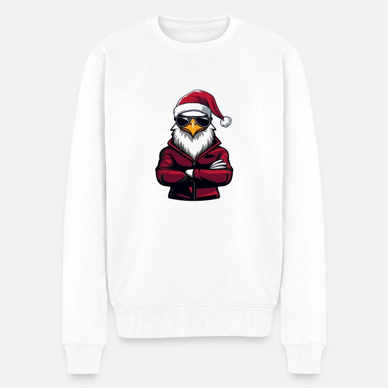 adler santa - Männer Premium Bio Pullover - Weiß