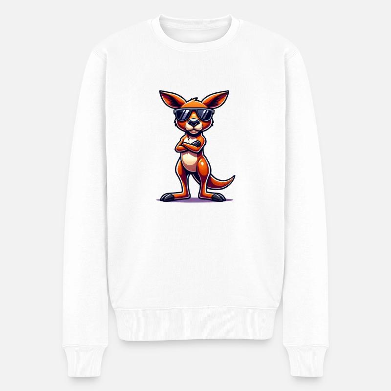 Kangaroo Comic - Männer Premium Bio Pullover - Weiß
