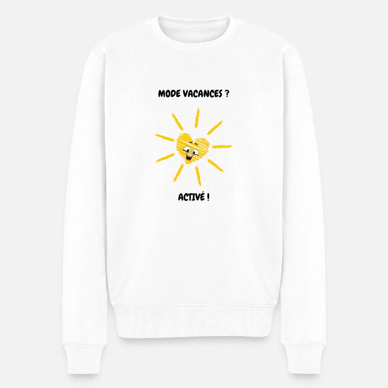 Aktiver Urlaubsmodus - Männer Premium Bio Pullover - Weiß