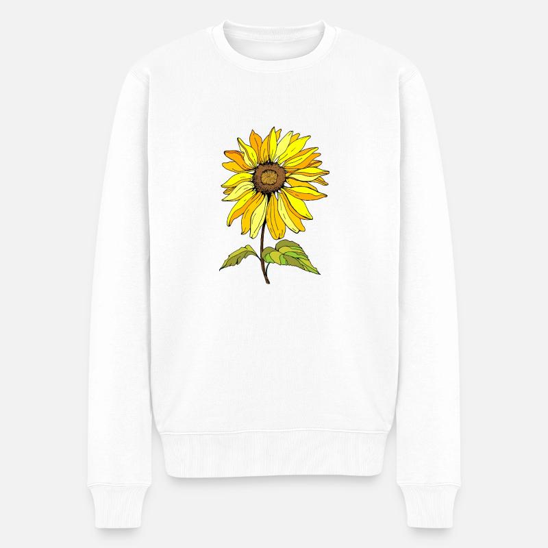 Blume - Männer Premium Bio Pullover - Weiß