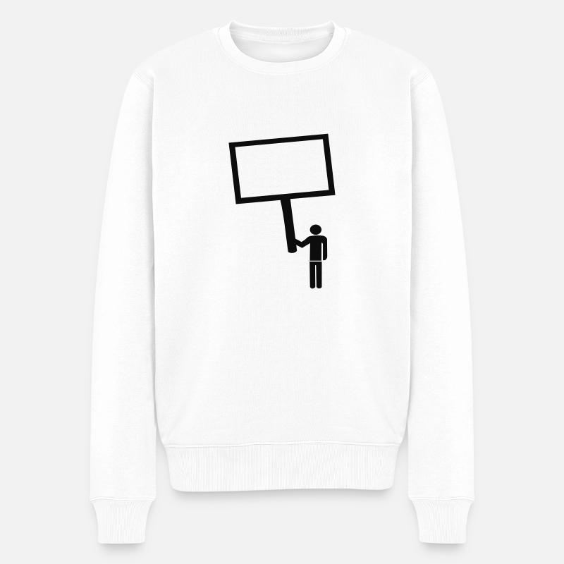 Text - Nachricht - Protest - Männer Premium Bio Pullover - Weiß