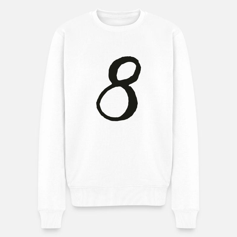 zahl_mam_8 - Männer Premium Bio Pullover - Weiß