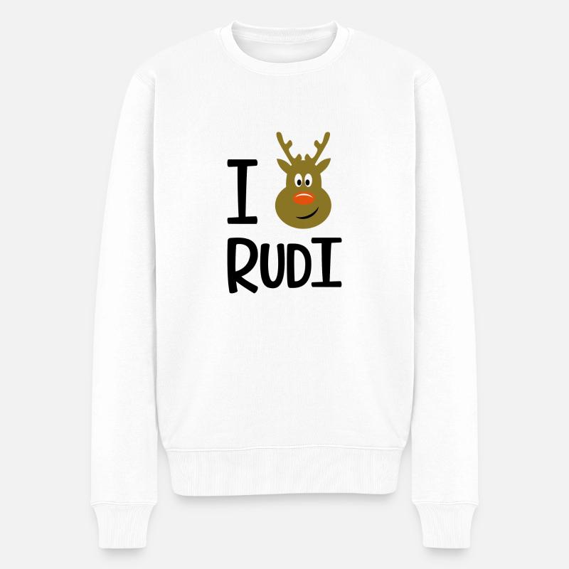 Rudolph - Männer Premium Bio Pullover - Weiß