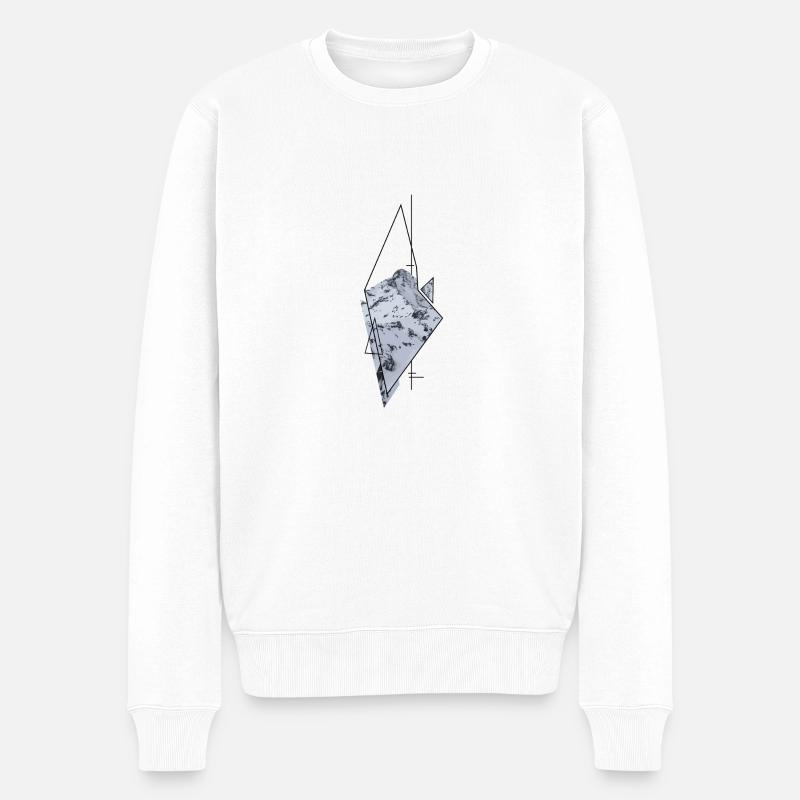 Berg Grafik Muster - Pull Premium bio Homme - blanc
