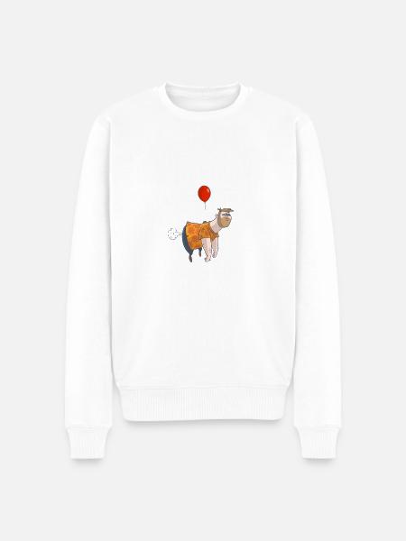 Ballon Mann - Männer Premium Bio Pullover - Weiß