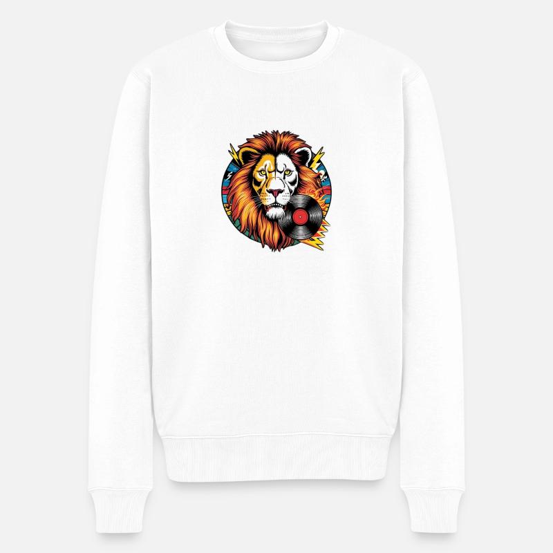 Musique rock Löwenkopf - Pull Premium bio Homme - blanc