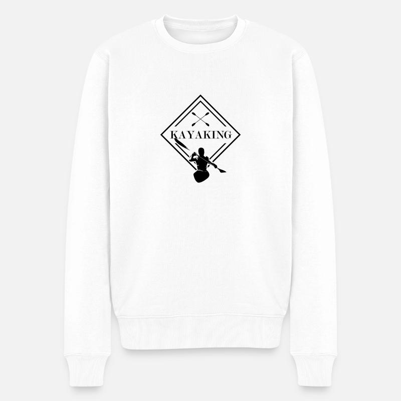 Kayak Wassersport - Männer Premium Bio Pullover - Weiß