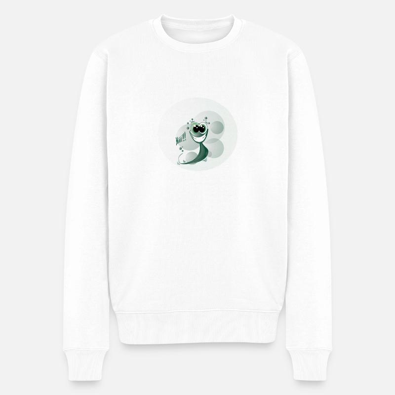 KAULQUAPPE - Männer Premium Bio Pullover - Weiß