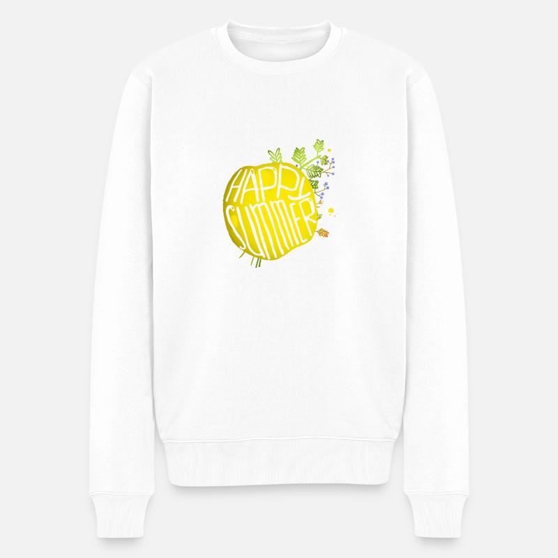 Sommer - Männer Premium Bio Pullover - Weiß