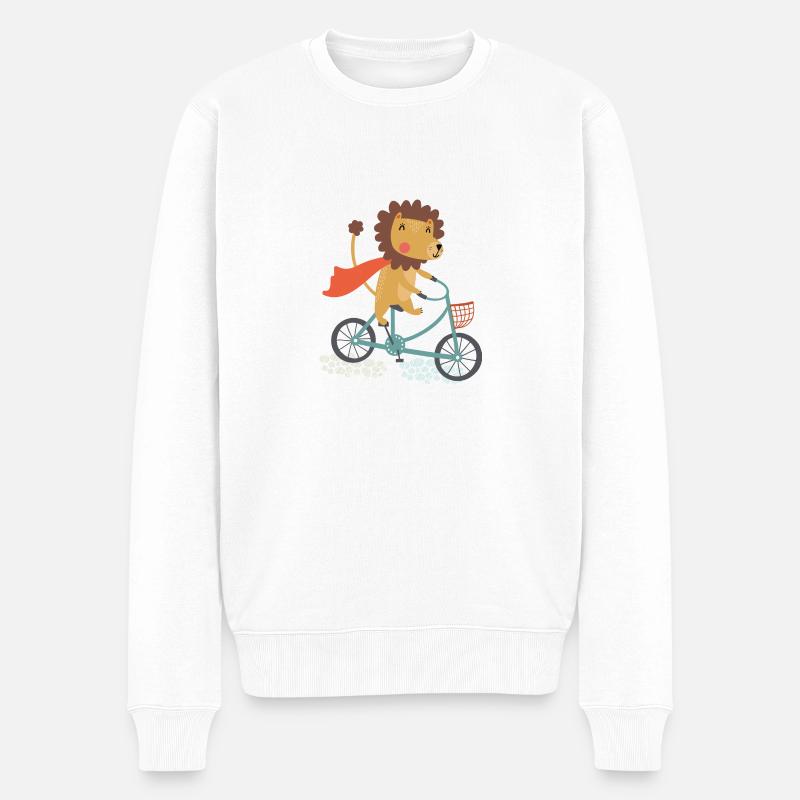 Fahrrad - Männer Premium Bio Pullover - Weiß