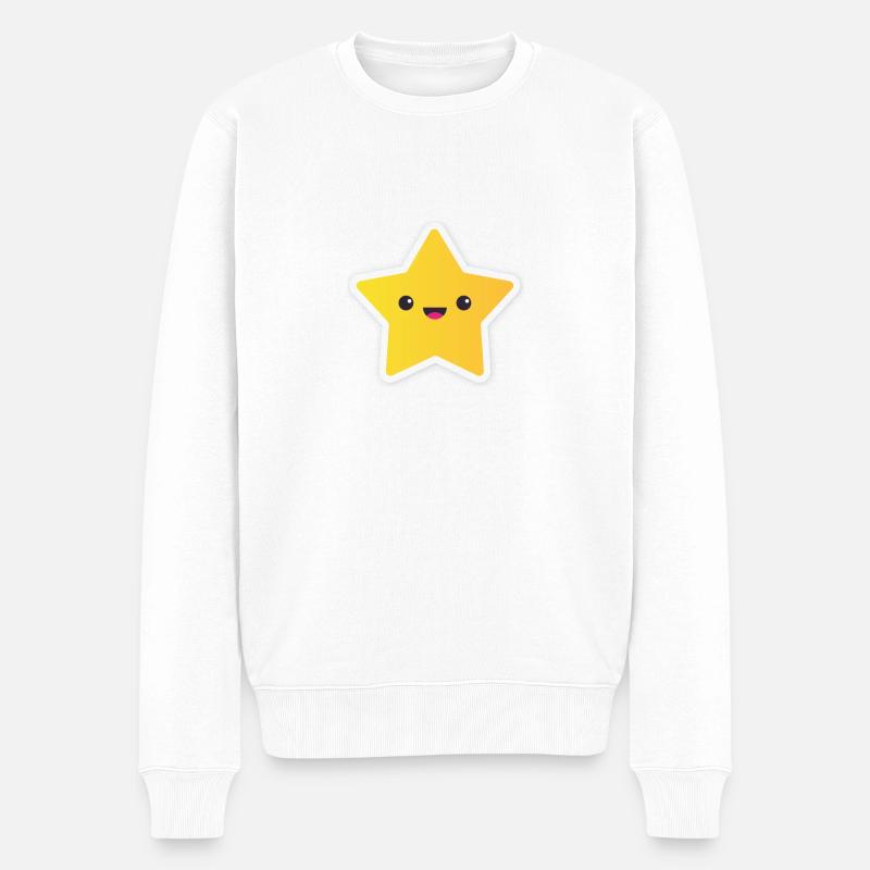 Stern - Männer Premium Bio Pullover - Weiß