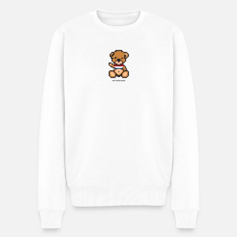 Pixel MiniBear Netherlands - Pull Premium bio Homme - blanc