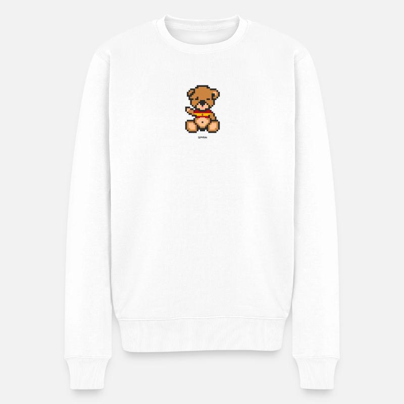 Pixel MiniBear Spain - Pull Premium bio Homme - blanc