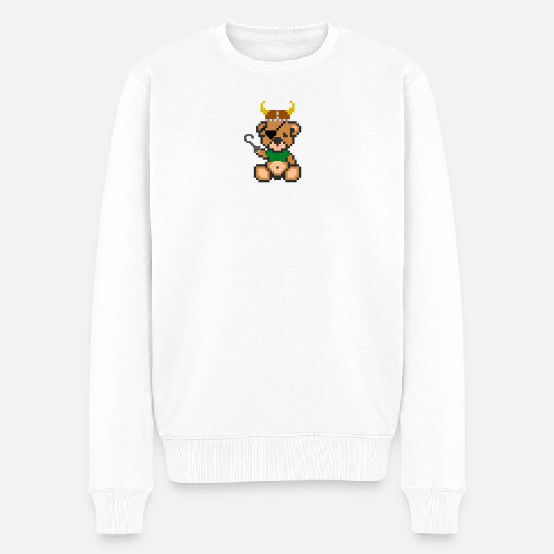 Pixel MiniBear Viking - Pull Premium bio Homme - blanc