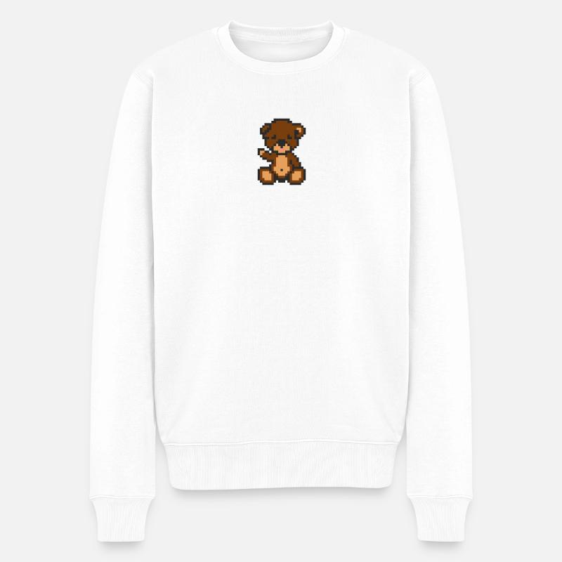 Pixel MiniBear Brownie - Pull Premium bio Homme - blanc