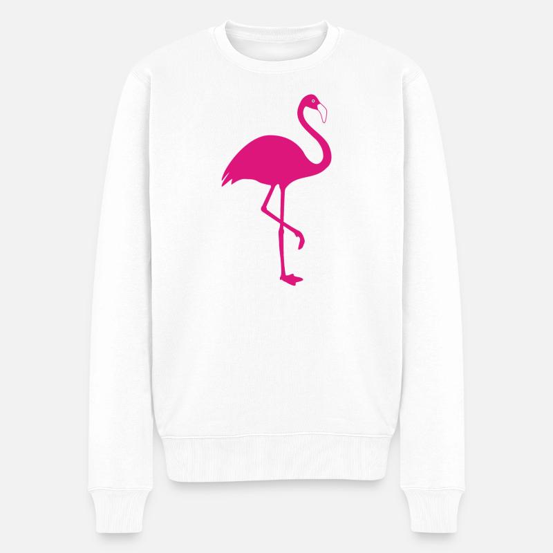Flamingo pink summer sun beach - Pull Premium bio Homme - blanc