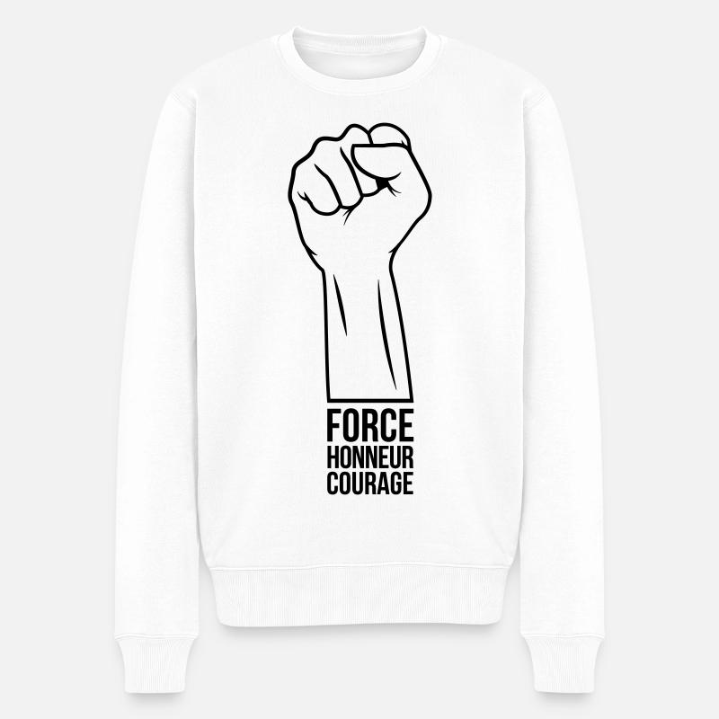 Force Honneur Courage - Pull Premium bio Homme - blanc