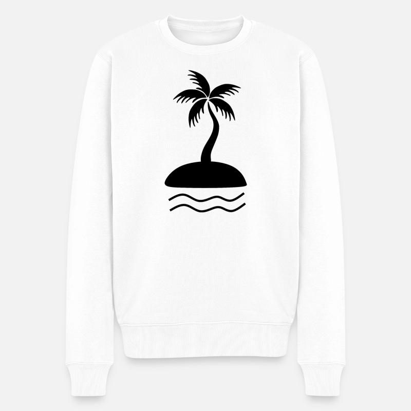 Palmier Noir - Pull Premium bio Homme - blanc