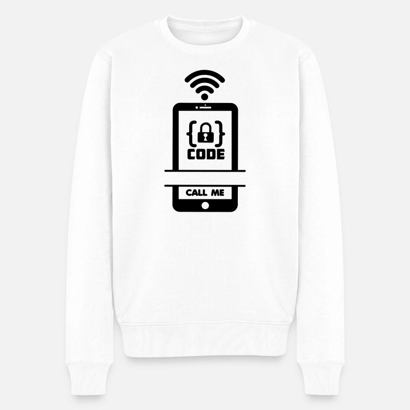 Appelez-moi téléphone pour programmeur - Pull Premium bio Homme - blanc