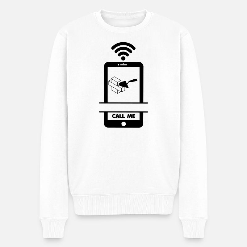 Appelez-moi maçon de téléphone - Pull Premium bio Homme - blanc