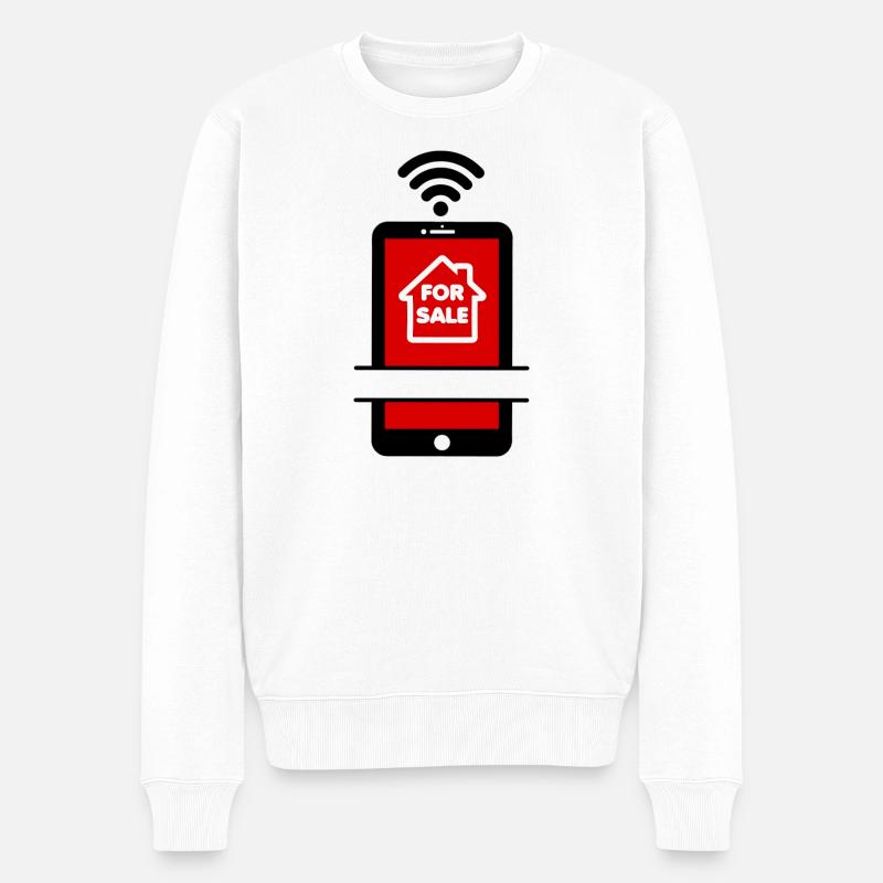 Appelez-moi téléphone maison à vendre - Pull Premium bio Homme - blanc