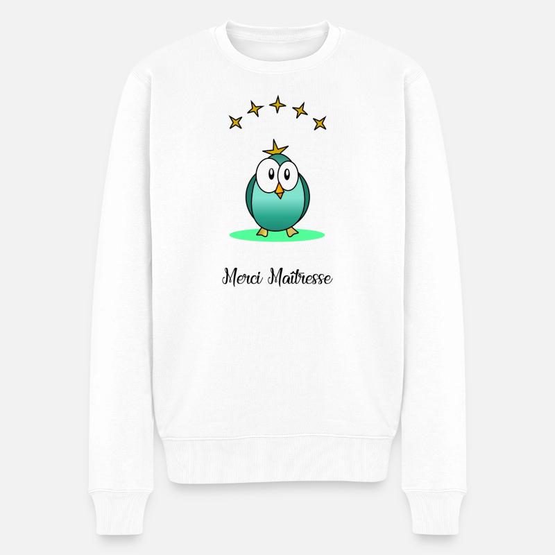 MAITRE. MAÎTRESSE. MERCI. MERCI MAÎTRESSE - Pull Premium bio Homme - blanc