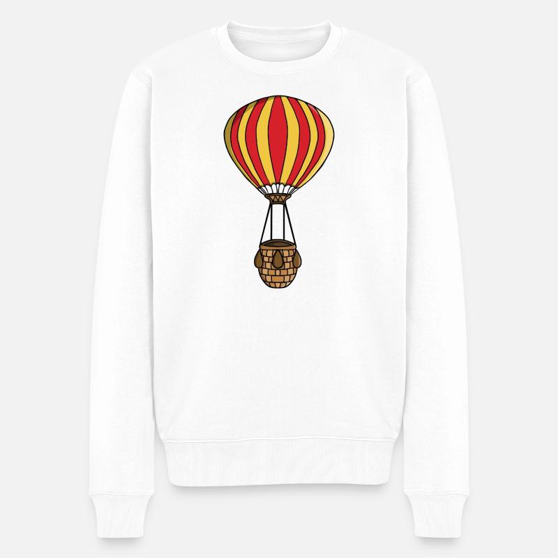 Heißluftballon - Männer Premium Bio Pullover - Weiß