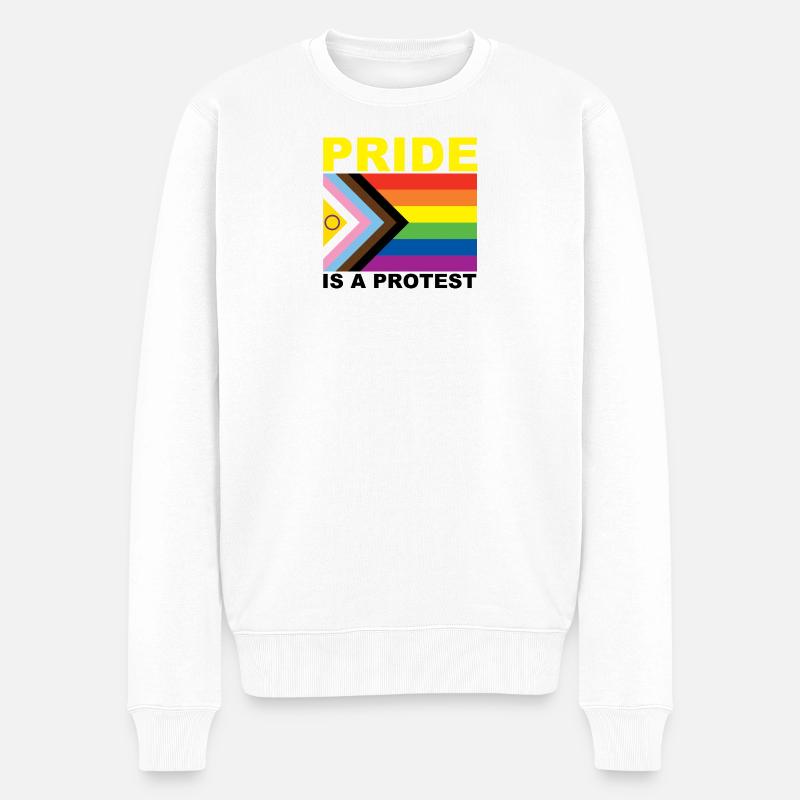 Pride is a Protest - Männer Premium Bio Pullover - Weiß