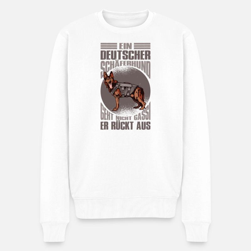Schäferhund Geschenke Hund Herrchen Gassi - Männer Premium Bio Pullover - Weiß